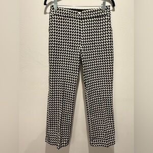 Trina Turk - Black and White Houndstooth Patterned Dress Pants - 100% Cotton